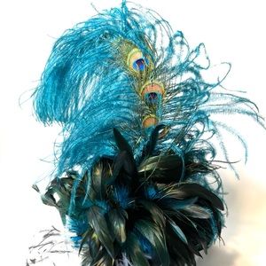 Peacock feather fascinator/headdress